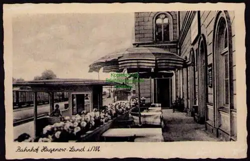 162484 Ansichtskarte Bahnhof Hagenow Land i. M. Gaststätte 1940