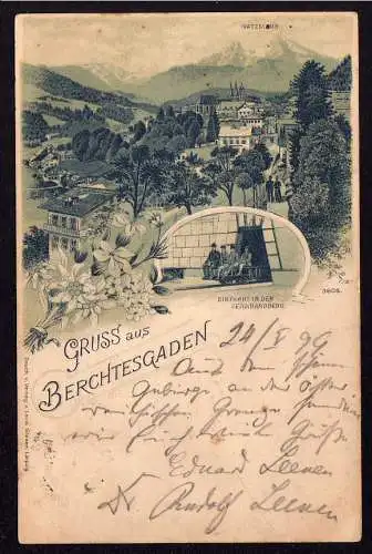 79690 Ansichtskarte Berchtesgaden Bergbau Einfahrt in den Ferdinandberg 1899