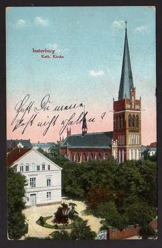 71900 Ansichtskarte Tschernjachowsk Insterburg 1918 Kath. Kirche