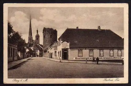 62101 AK Burg Bz. Magdeburg Restaurant & Cafe zum braunen Hirsch 1932