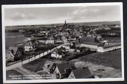 60734 Ansichtskarte Wesselburen v. Wasserturm aus gesehen Museum Hebbel Museum 1954