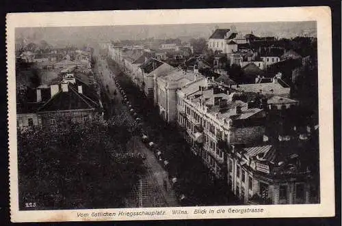 60431 Ansichtskarte Wilna Vilnius 1916 Blick v.d. Georgstraße Feldpost Oberkommando Armee