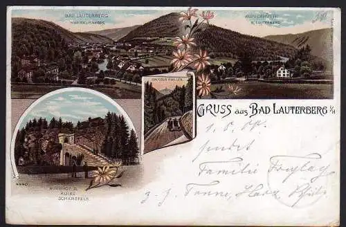 60246 Litho Bad Lauterberg im Harz 1900 Kupferhütte Schwarzfels Großer Knollen