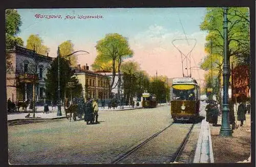 51162 Ansichtskarte Warschau 1915 Warszawa Aleje Ujazdowski