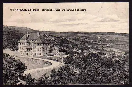 51543 AK Gernrode Harz Gasthaus Kurhaus Stubenberg 1914