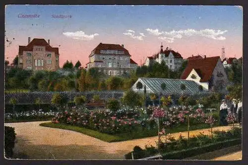 51633 Ansichtskarte Chemnitz 1919 Stadtpark Gewächshaus