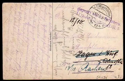 51194 AK Lagarde Frankreich 1. WK 1915 Feldpost