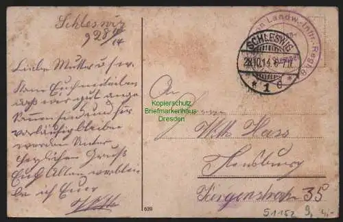 51152 Ansichtskarte Schleswig 1914 Thiesensweg