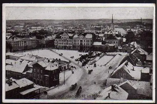 51229 Ansichtskarte Jelgava Mitau Lettland Markt Winter 1917