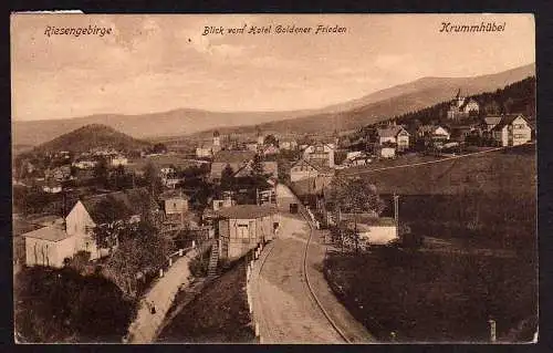 51417 Ansichtskarte Riesengebirge 1927 Krummhübel Hotel Goldener