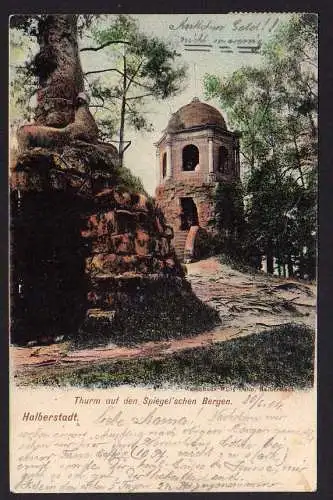 51213 Ansichtskarte Halberstadt 1904 Turm auf den Spiegelschen Bergen