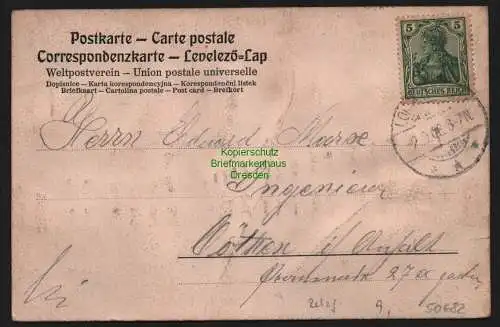 50682 AK Lommatzsch Hotel z. goldenen Fass Reliefkarte 1906