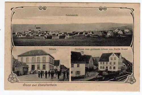 50557 Ansichtskarte Oberalterheim Schule Gasthaus um 1910