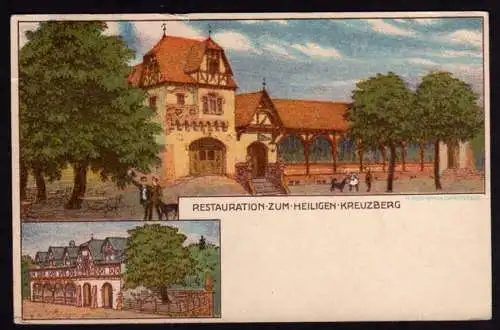 40931 Ansichtskarte Darmstadt Restauration zum heiligen Kreuzberg