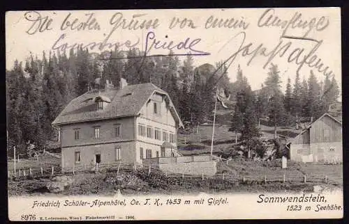 40796 Ansichtskarte Sonnenwendstein F. Schüler Alpenhotel 1907