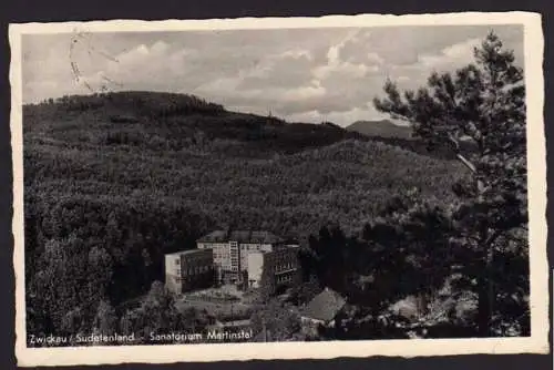 41004 AK Zwickau 1942 Sudentenland Sanatorium Martinsta