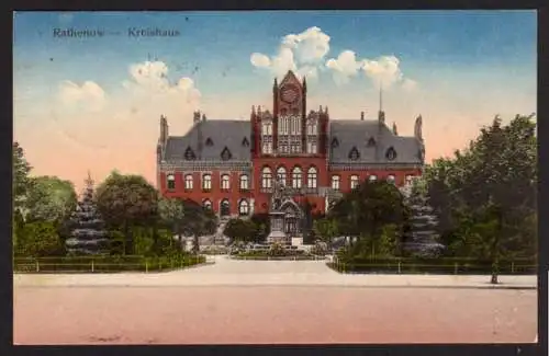 41080 Ansichtskarte Rathenow Kreishaus 1913