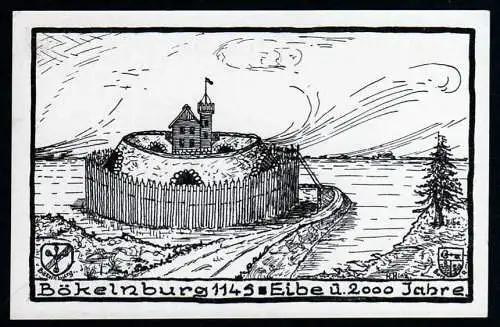 40979 AK Bökelnburg 1149 Eibe über 2000 Jahre Künstler