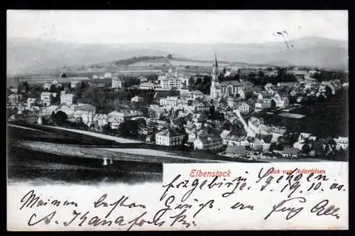 41132 Ansichtskarte Eibenstock Blick vom Adlerfelsen 1900