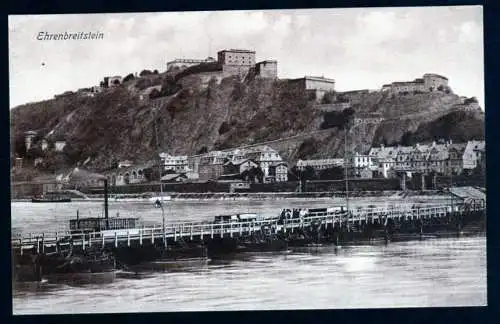 41150 Ansichtskarte Ehrenbreitenstein 1912 Brücke Behelfsbrücke ?