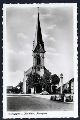 41115 AK Bischofsgrün Fichtelgebirge Marktplatz Kirche