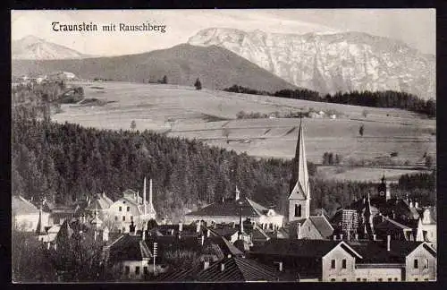 40261 Ansichtskarte Traunstein Rauschberg 1909 Briefträgerstempel