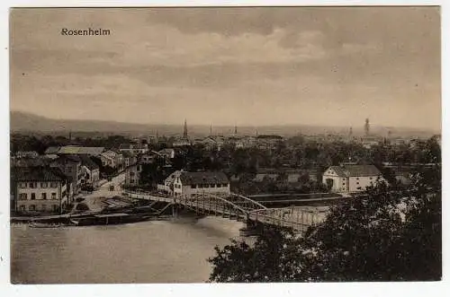 38622 AK Rosenheim 1917 Brücke Mangfall Inn