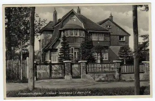 39463 Ansichtskarte Schöneck Tannenhaus i. V. Fremdenheim Mohrbach 1939