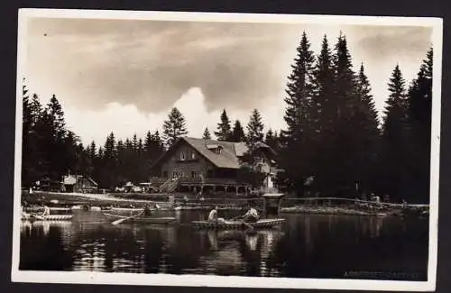 38737 Ansichtskarte Arbersee Gasthof Fotokarte um 1930 Bayr.  Wald