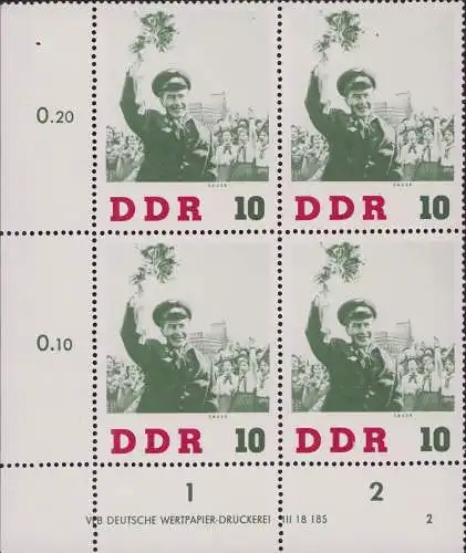 3283 DDR **  864 DV FN 2 im Viererblock