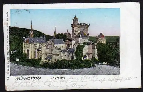 29810 Ansichtskarte Wilhelmshöhe Löwenburg Kassel 1901, gelaufen