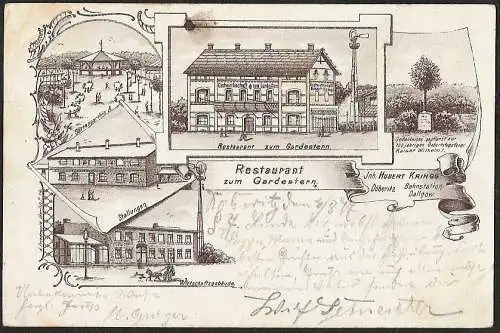 23182 Ansichtskarte Döberitz Bahnstation Dallgow Restaurant Gardestern Windrad Stallungen