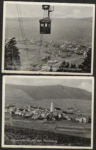 23470 2 Bilder Fichtelberg Minni Ansichtskarte Schwebebahn Oberwiesenthal  ca. 9 x 7 cm