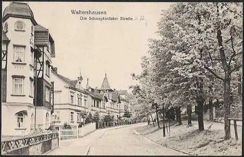 23291 AK Waltershausen Die Schnepfentaler Strasse (No. 32) gelaufen Ohrdruf 1918