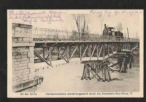 22645 AK Eisenbahn Kleinbahn brücke wiederhergestellt durch Eisenbahn Bau Komp