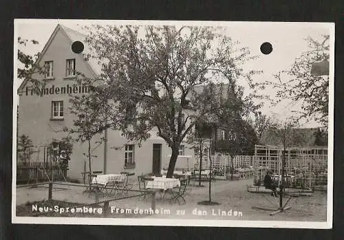 22243 Ansichtskarte Neu Spremberg Fremdenheim zu den Linden ungelaufen  gelocht