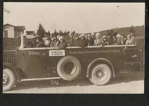 22541 Ansichtskarte Auto Albus Autobus Stadtrundfahrt vor Gaisbergspitze Autobuslinien