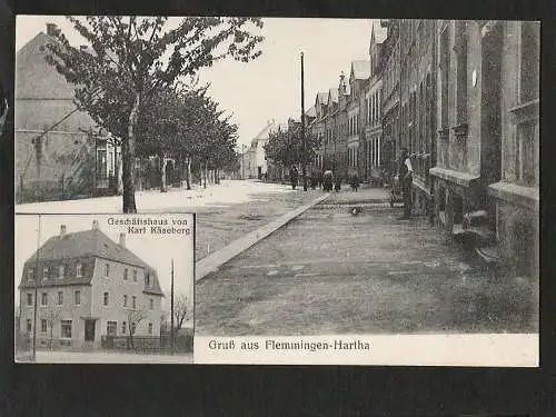 22228 AK Flemmingen Hartha 1913 Hauptstraße Geschäftshaus Karl Käseberg