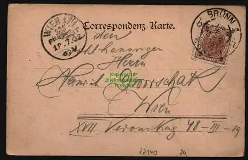 22140 Ansichtskarte Marienhütte Eisenwerke Maschinenfabrik Blansko , gelaufen 1898 Brünn