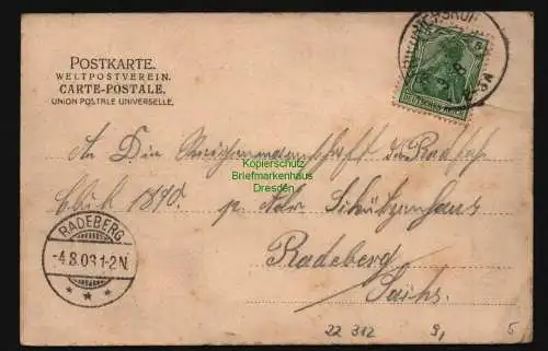 22312 AK Aumühle Bismarkstein 1903 Friedrichsruh Verlag Knackstädt u. Näther