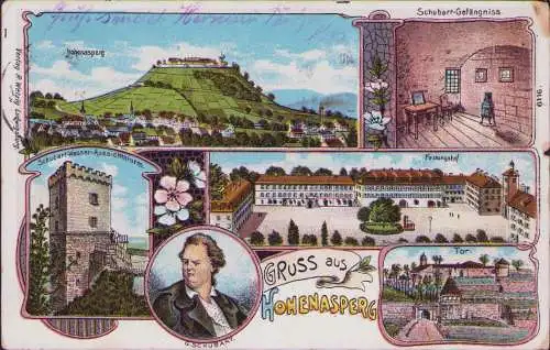 170768 Ansichtskarte Hohenasperg Litho Schubart Festung um 1910