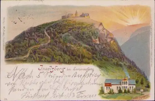 170551 Ansichtskarte Inselsberg Litho 1902