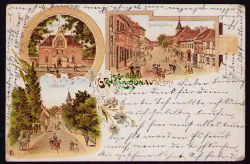 165687 Ansichtskarte Gronau a. d. Leine 1899 Litho Steintor Schule Blankestrasse