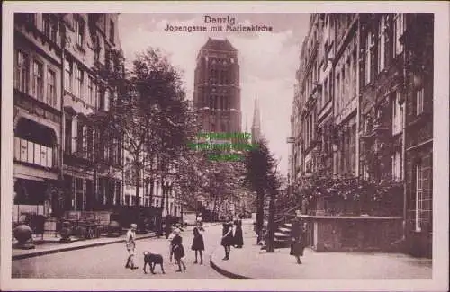 165523 AK Danzig 1926 Jopengasse mit Marienkirche