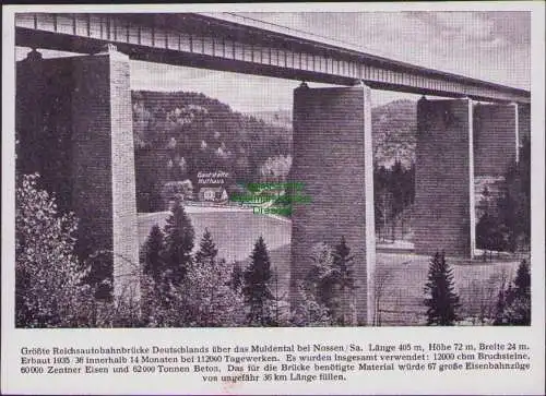 165577 Ansichtskarte Gaststätte Huthaus um 1938 Reichsautobahnbrücke Muldental bei Nossen