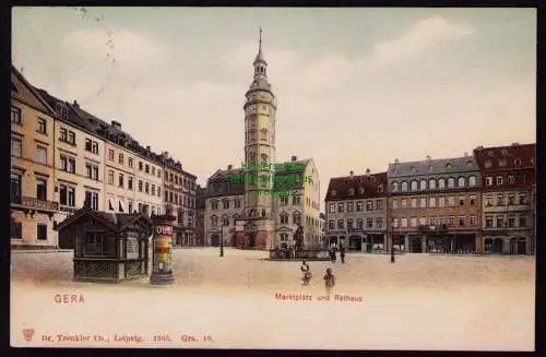 165681 AK Gera 1905 Marktplatz und Rathaus