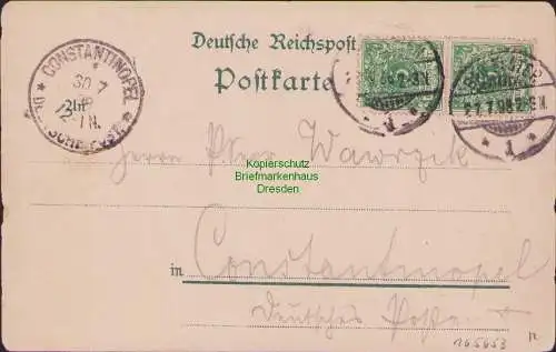 165653 Ansichtskarte Bad Elster 1898 nach Constantinopel mit Ankunftsstempel