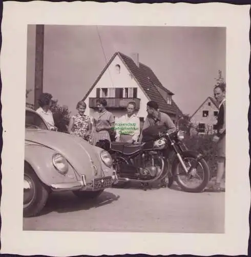 165606 Foto Auto VW Käfer Motorrad 1955 Freudenstadt