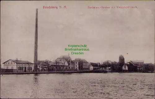 156845 AK Friedeberg Neumark Partie am Obersee mit Elektrizitötswerk 1915