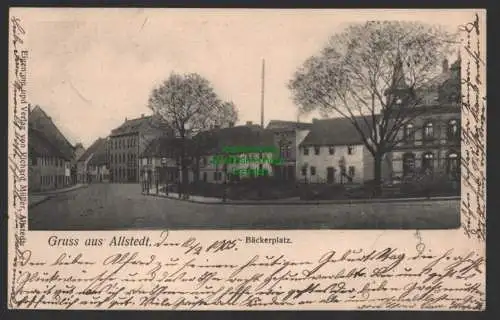 154399 Ansichtskarte Allstedt Bäckerplatz 1905